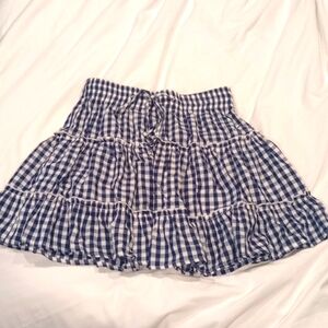 Navy blue checkered skirt